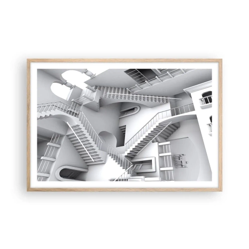 Poszter világos tölgy keretben - A tér paradoxonjai - 91x61 cm