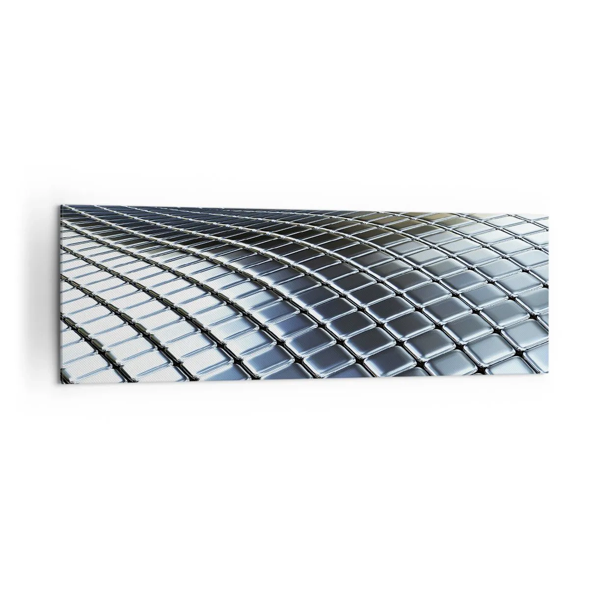 Vászonkép - Fémes ezüst hullám - 160x50 cm