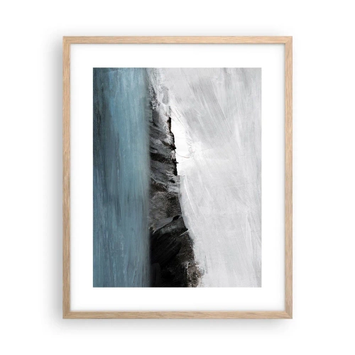 Poszter világos tölgy keretben - Víz - föld: az elemek összecsapása - 40x50 cm