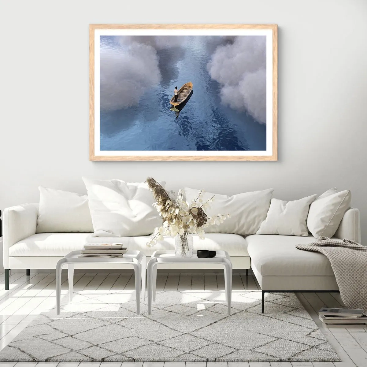Poszter világos tölgy keretben - Az élet - az utazás - az ismeretlen - 100x70 cm