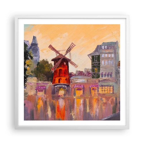 Poszter fekete keretben - Párizsi ikonok - Moulin Rouge - 60x60 cm
