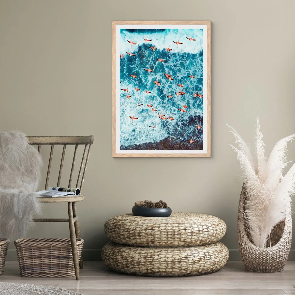 Poszter világos tölgy keretben - A tengerparti parádé - 30x40 cm