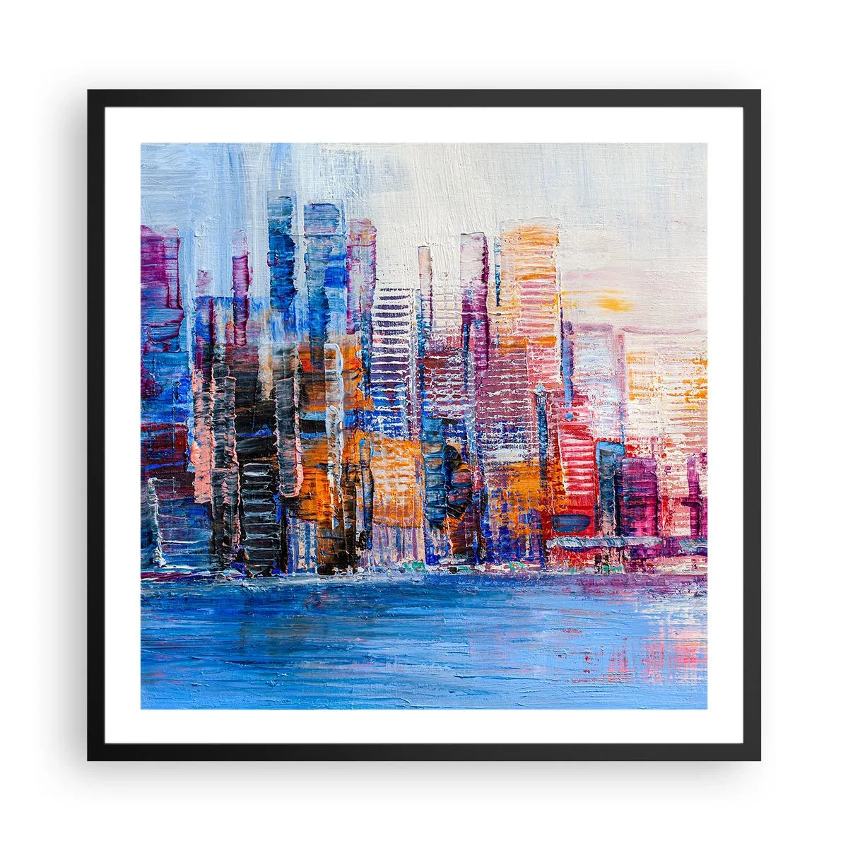 Poszter fehér keretben - Egy vidám metropolisz - 60x60 cm