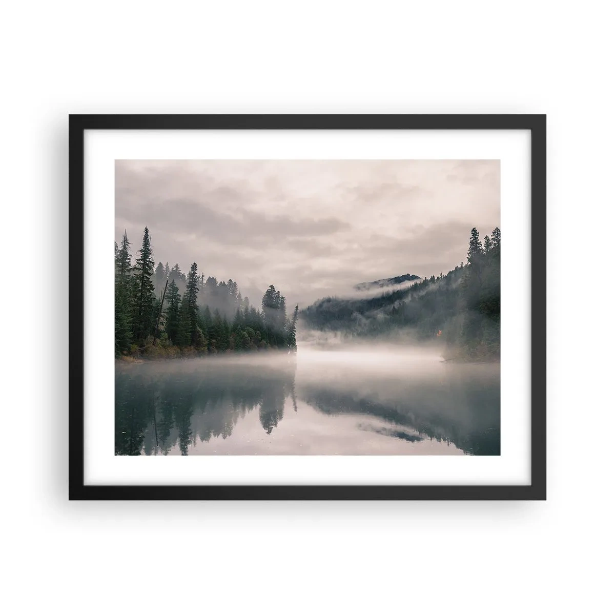 Poszter fehér keretben - Ábrándosan, ködben - 50x40 cm