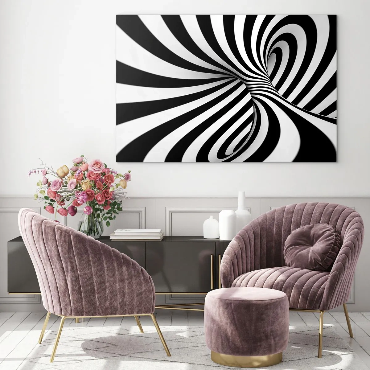 Üveg kép - Összetétel: táncoló tér - 100x70 cm