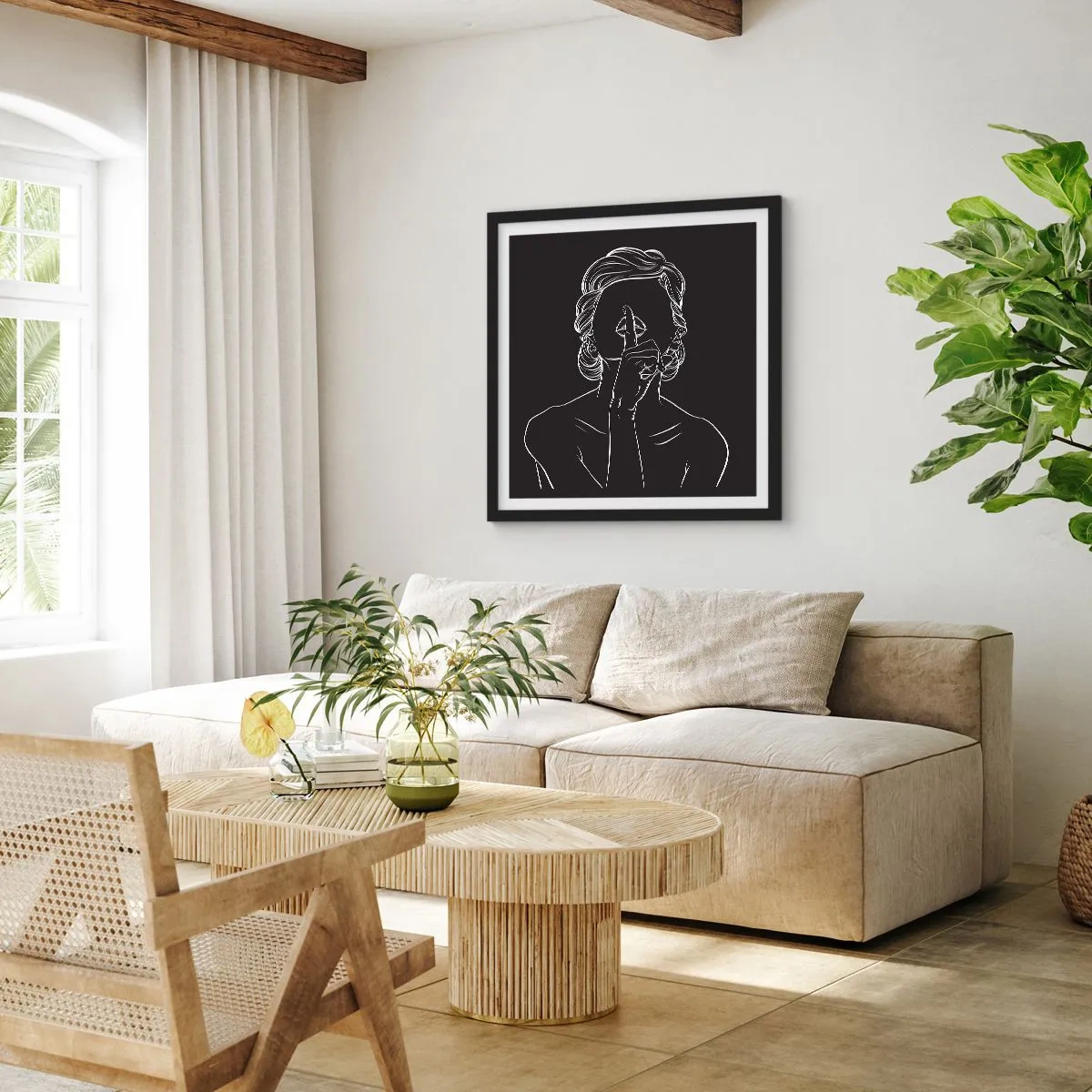 Poszter fehér keretben - A szépség csendben virágzik - 60x60 cm