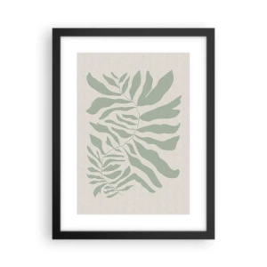 Poszter fehér keretben - Smaragdzöld ág - 30x40 cm