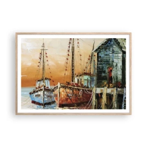 Poszter világos tölgy keretben - Nyugodt visszatérés - 100x70 cm