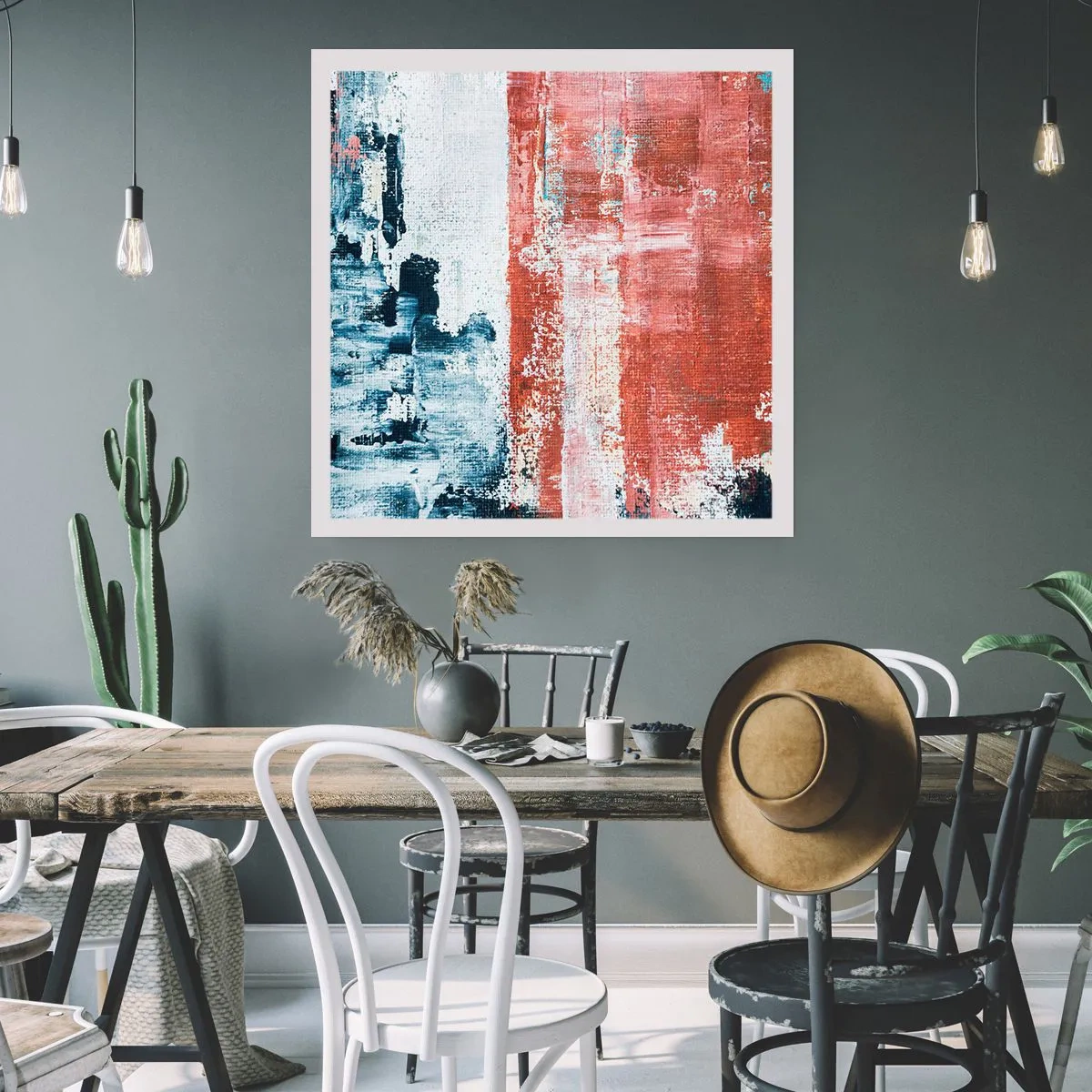 Poszter - Fele-fele absztrakt - 60x60 cm