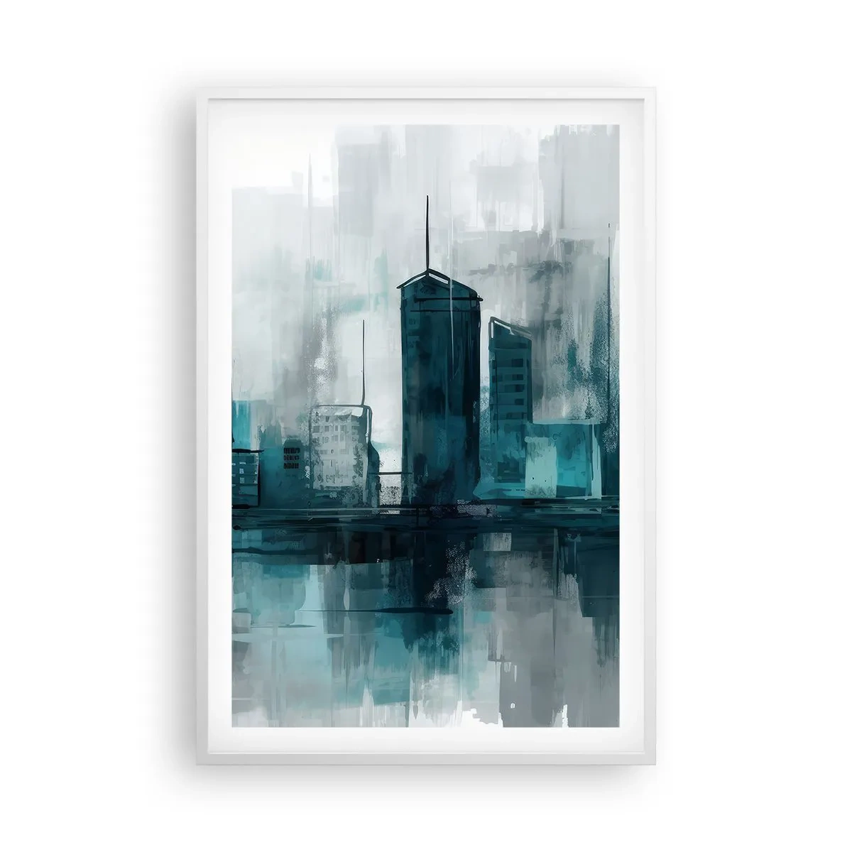 Poszter fekete keretben - Esőszínű város - 61x91 cm