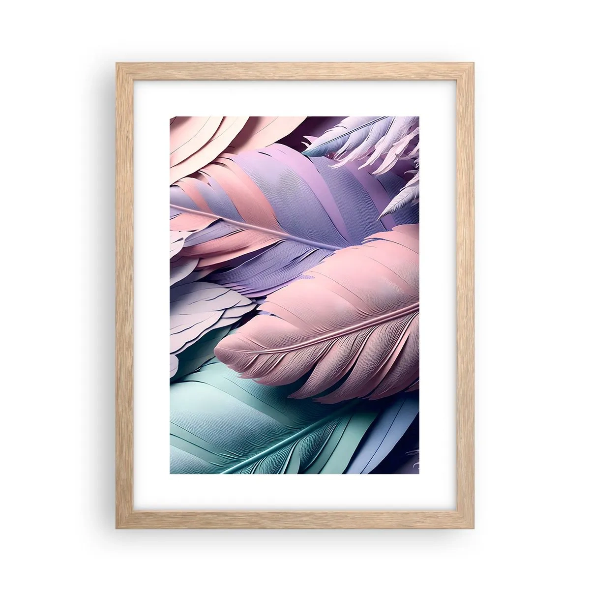 Poszter világos tölgy keretben - Madár sikk - 30x40 cm