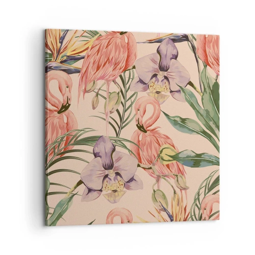 Vászonkép - Rózsaszín balett a virágokban - 60x60 cm