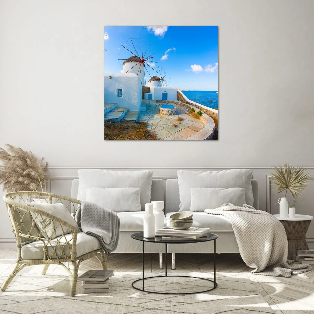 Üveg kép - Kék szél a tenger felől - 70x70 cm
