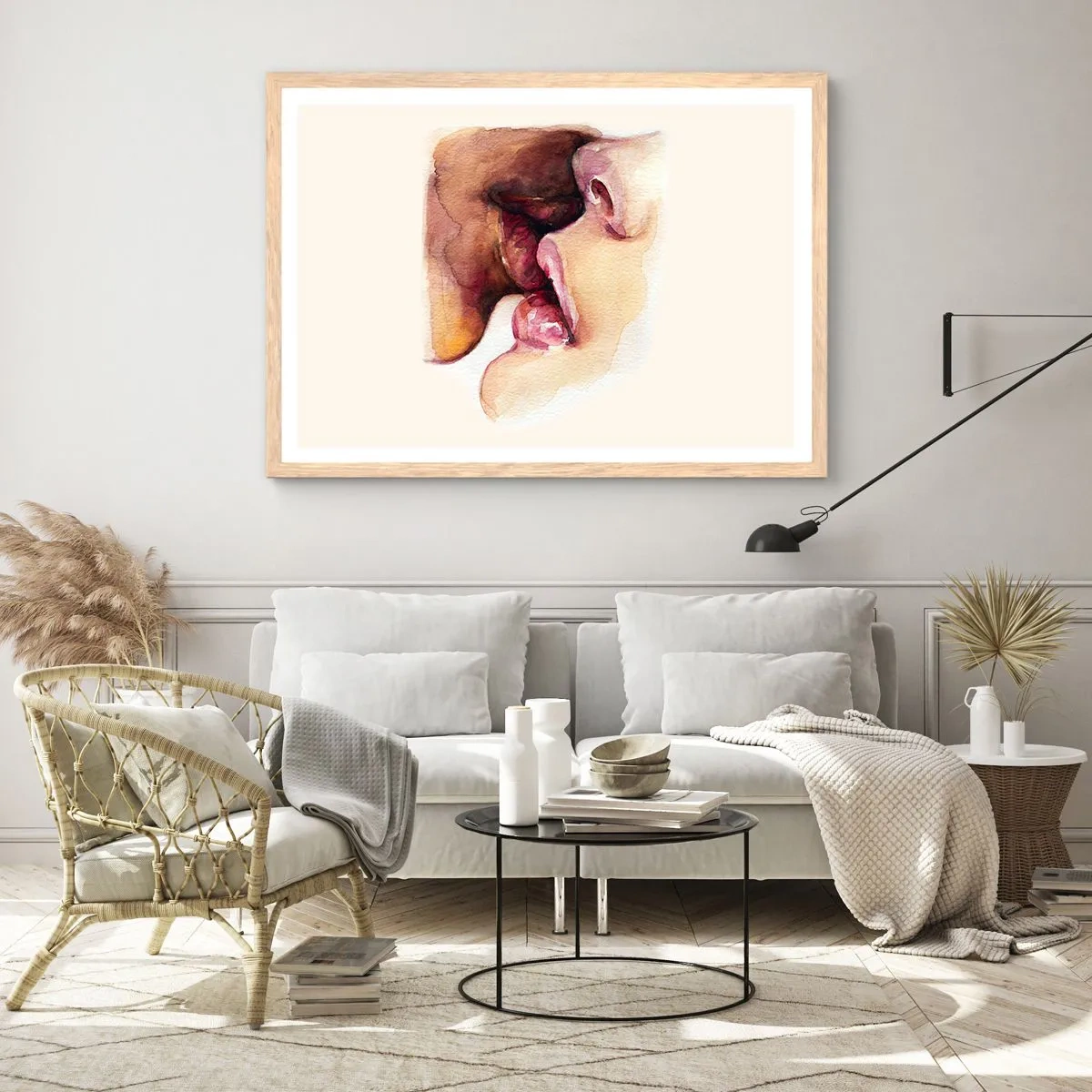 Poszter világos tölgy keretben - Mint éjszaka és nap, föld és ég - 100x70 cm