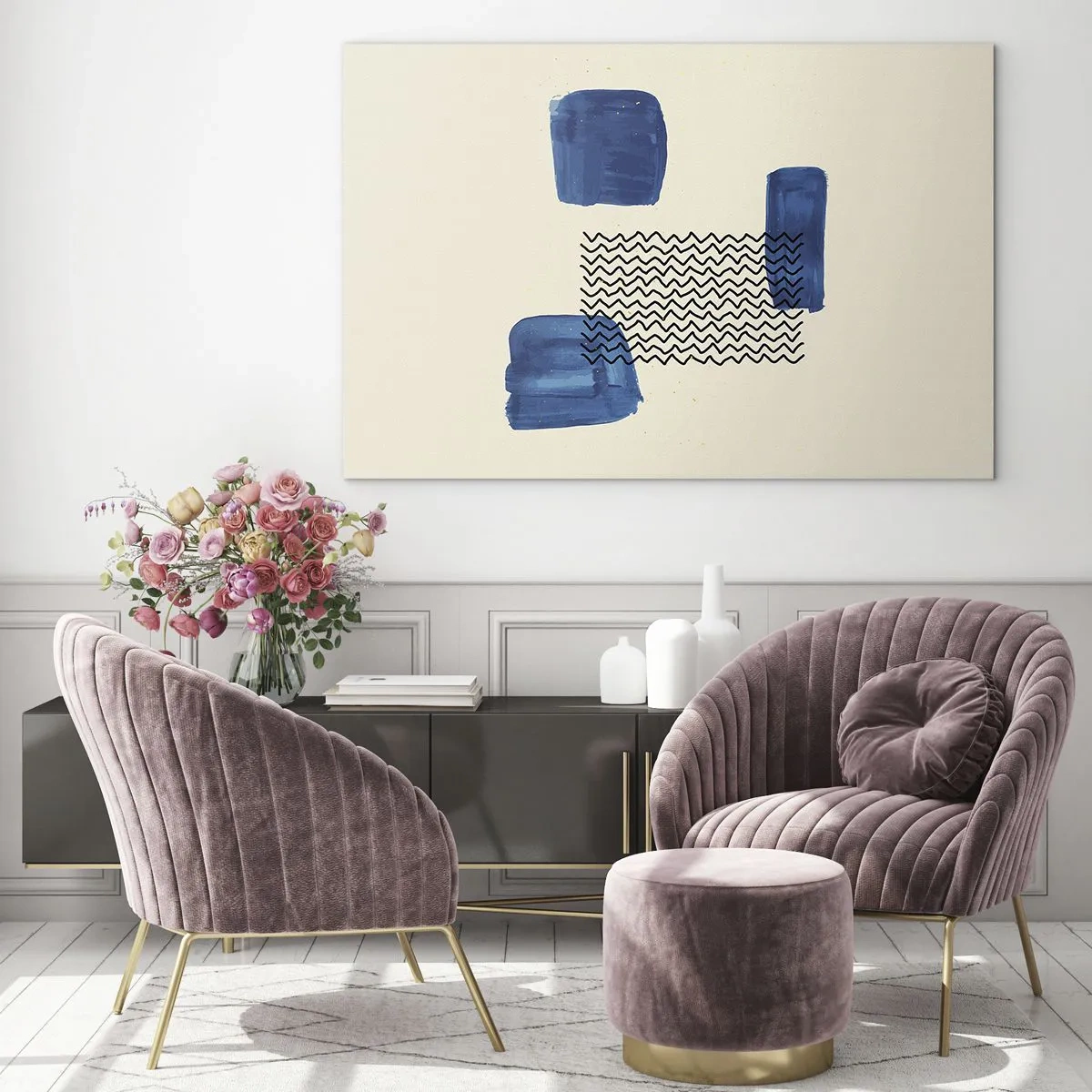 Üveg kép - Absztrakt kvartett - 120x80 cm
