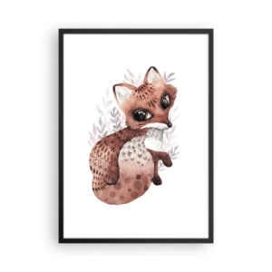 Poszter fehér keretben - Egy aranyos akvarell róka fehér alapon - 50x70cm - Csak szeretnivaló - Modern fali dekoráció nappalihoz és hálószobához ARTTOR