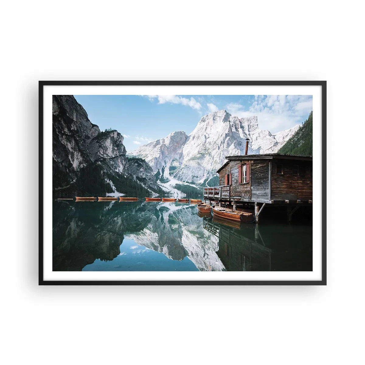 Poszter fehér keretben - Kristályos hegyi reggel - 100x70 cm