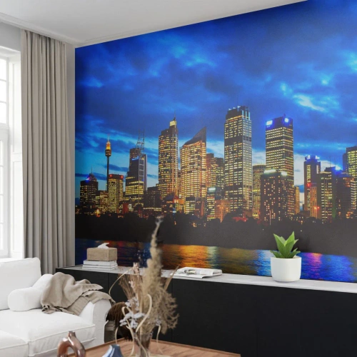 Fotótapéta Premium Canvas - Fények és színek éjszakája - Város, Sydney, Építészet - 350x256 cm