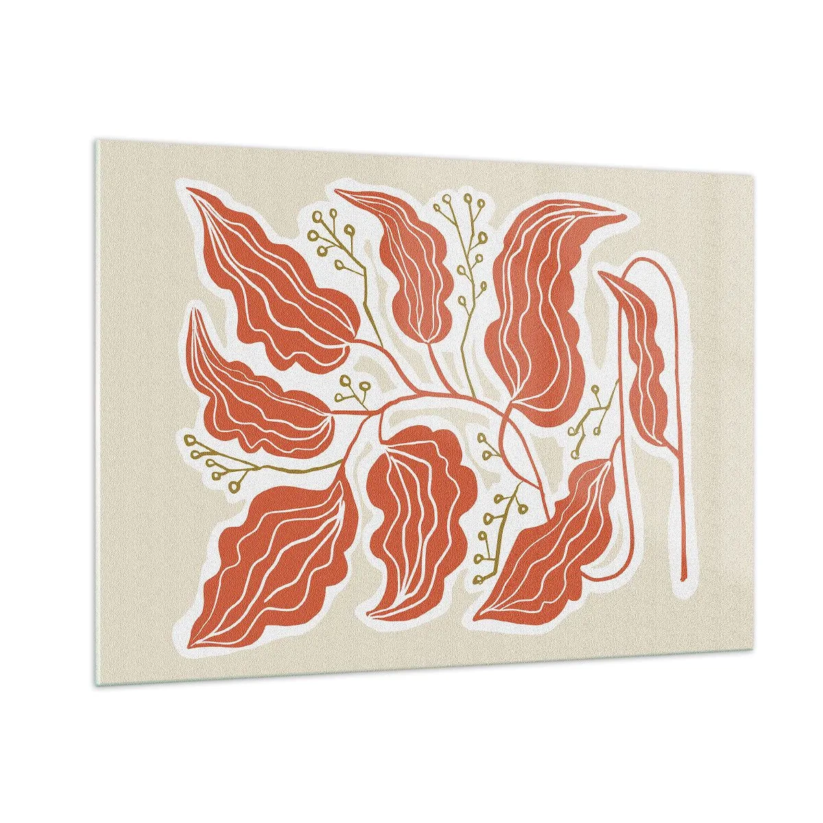 Üveg kép - Népi és korall - 100x70 cm