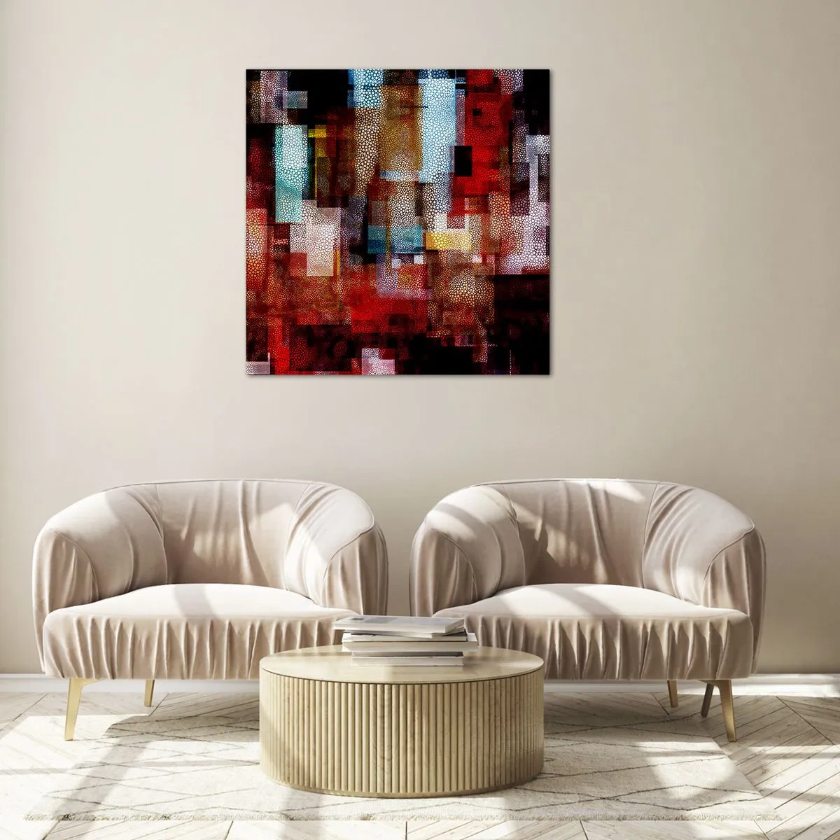 Üveg kép - Zavartság zavartsággal - 70x70 cm