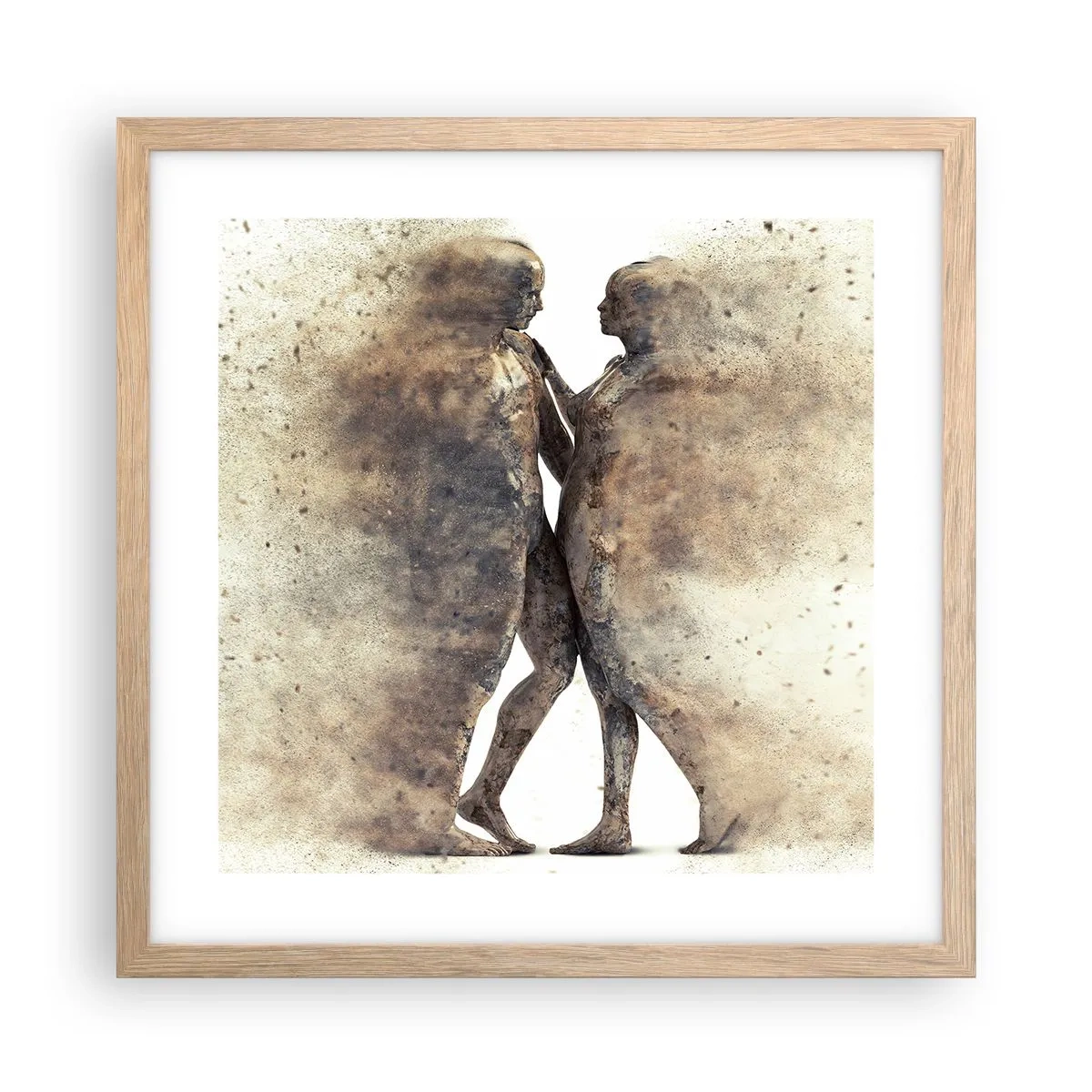 Poszter világos tölgy keretben - Felemelkedtek a porból, hogy szeressenek - 40x40 cm