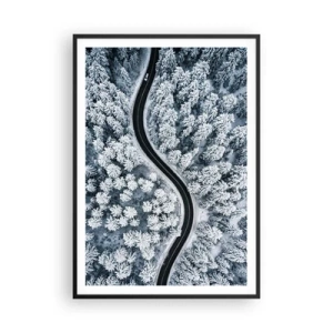 Poszter fehér keretben - A téli erdőn - 70x100 cm