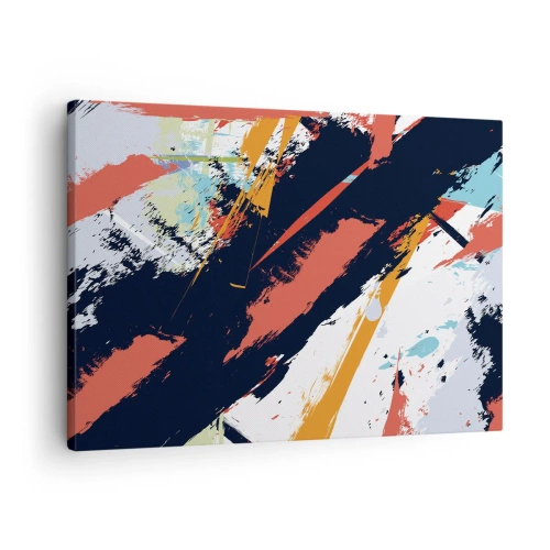 Vászonkép - Absztrakt ecsetvonások élénk színekben - 70x50cm - Dinamikus kompozíció - Modern fali dekoráció nappalihoz és hálószobához ARTTOR