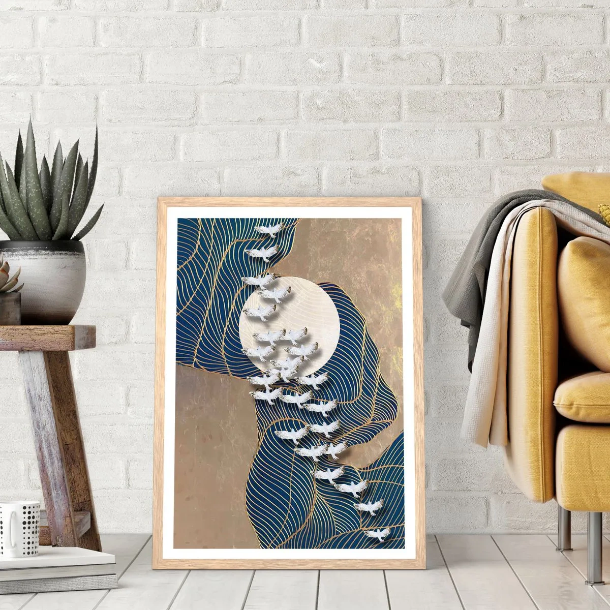 Poszter világos tölgy keretben - Szabadság, vándorlás, közösség - 61x91 cm