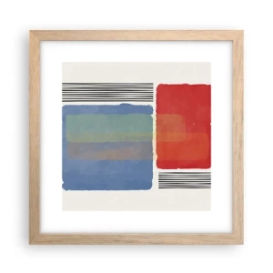 Poszter világos tölgy keretben - A geometria szelleme és betűje - 30x30 cm