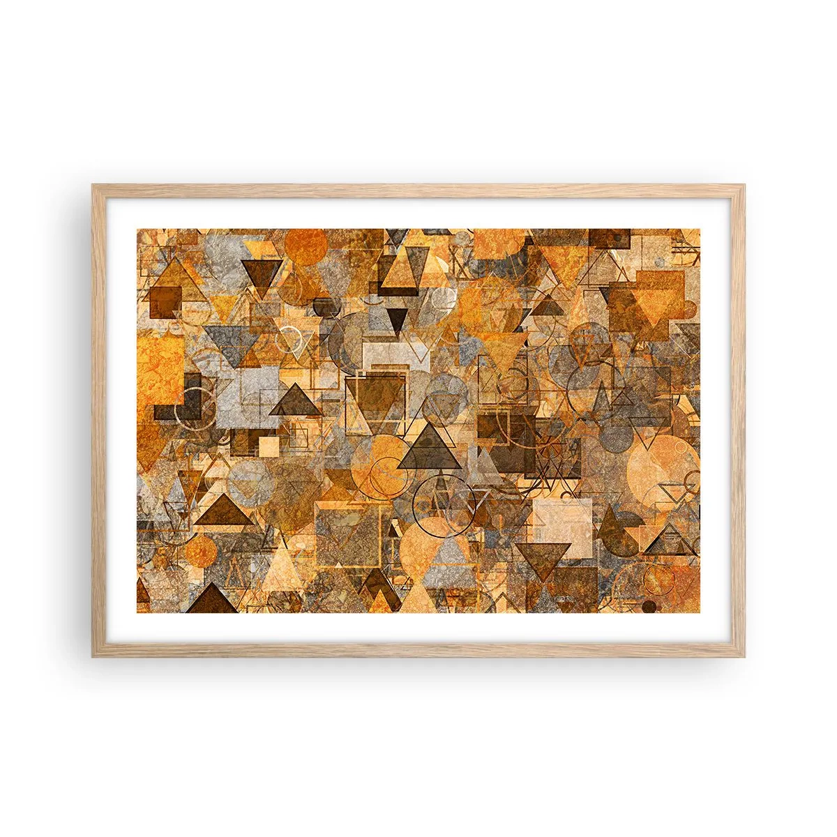 Poszter világos tölgy keretben - Formában a világ - 70x50 cm