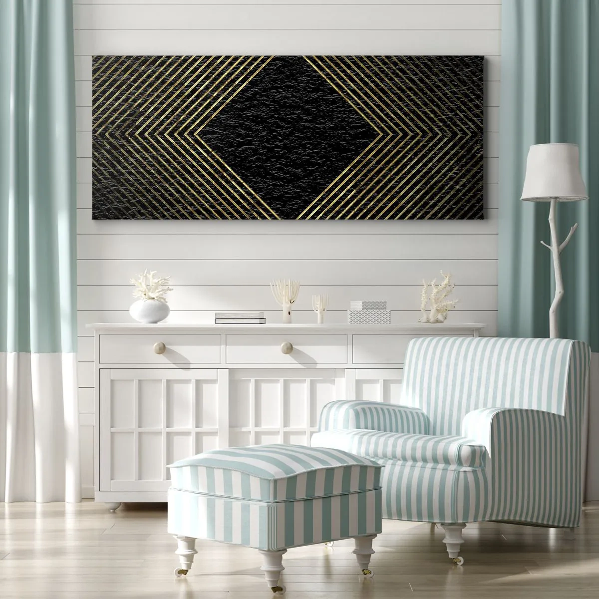 Vászonkép - Geometria glamour stílusban - 100x40 cm