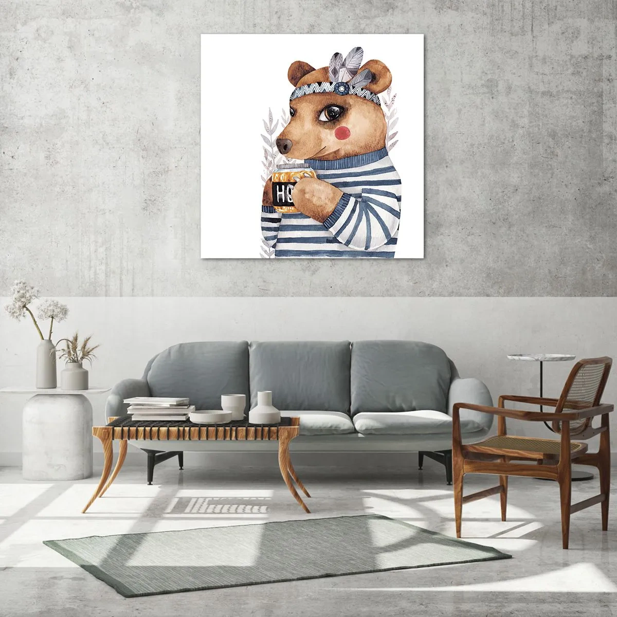 Üveg kép - Édes Mackó - 60x60 cm