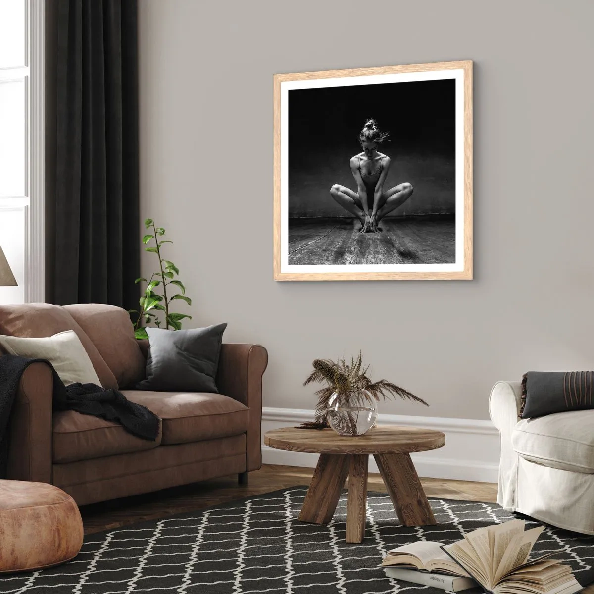 Poszter világos tölgy keretben - A táncenergia koncentrációja - 40x40 cm