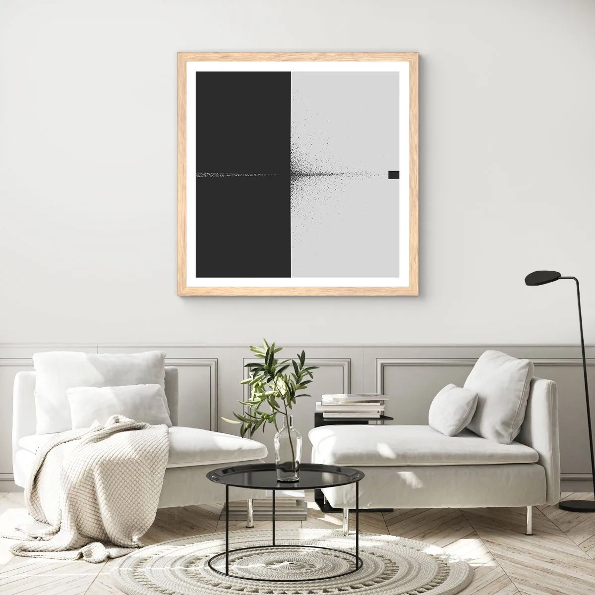 Poszter világos tölgy keretben - Egyenesen a cél felé - 60x60 cm