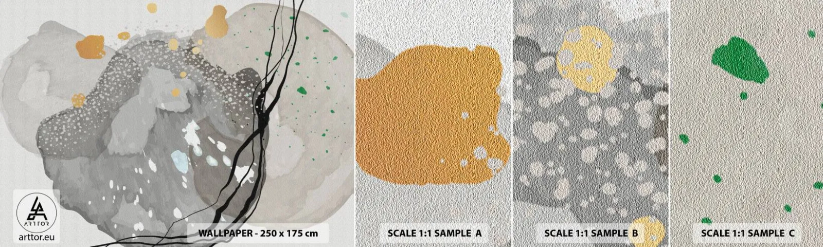 Fotótapéta Minta Standard Eco - Organikus kompozíció - Absztrakció, Blots, Festék - 100x30 cm