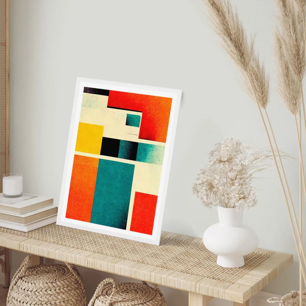 Poszter fekete keretben - Geometrikus absztrakció - jó energia - 70x100 cm