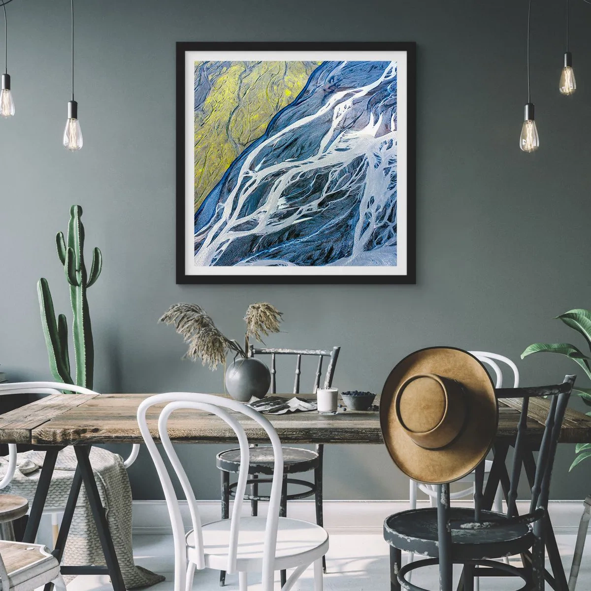 Poszter fehér keretben - A természet barlangrajzai - 30x30 cm