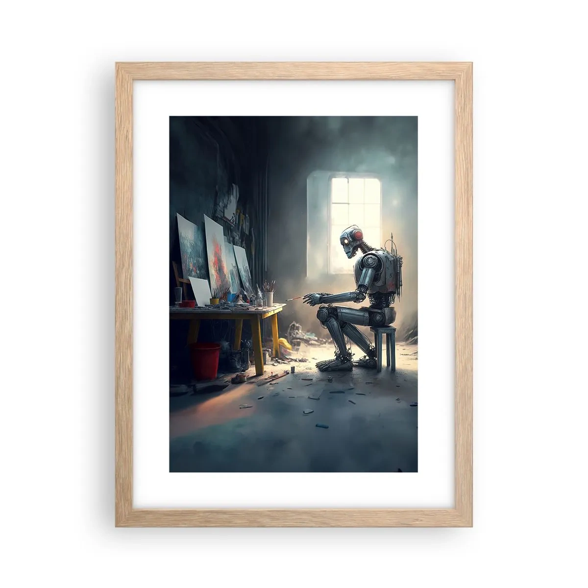 Poszter világos tölgy keretben - Az alkotás aktusa - 30x40 cm