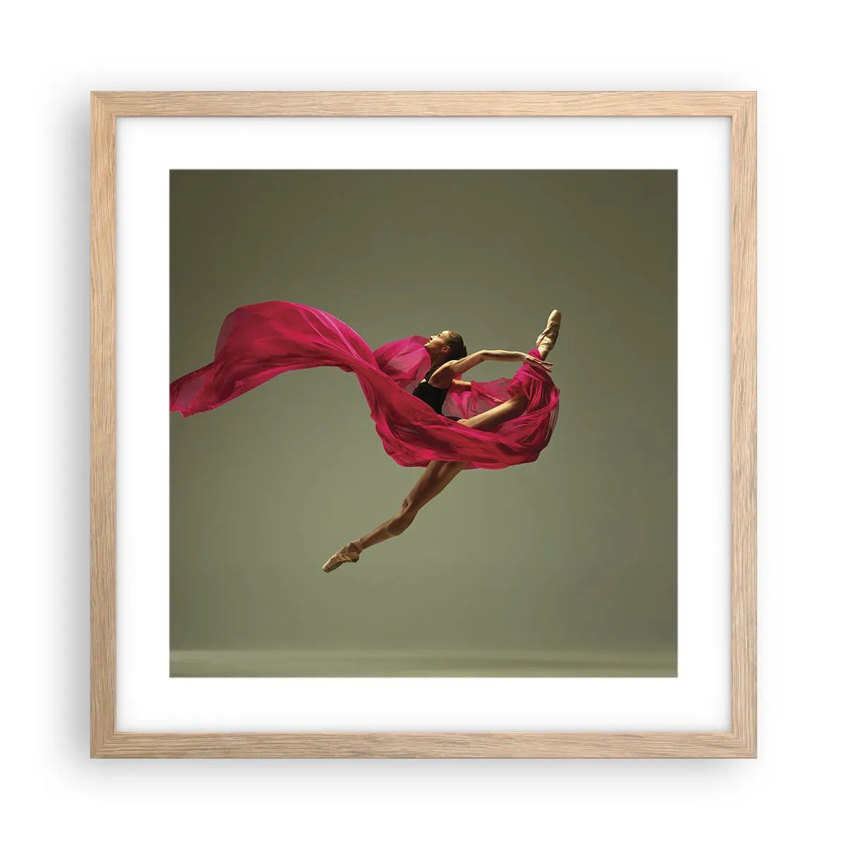 Poszter világos tölgy keretben - Táncoló láng - 40x40 cm