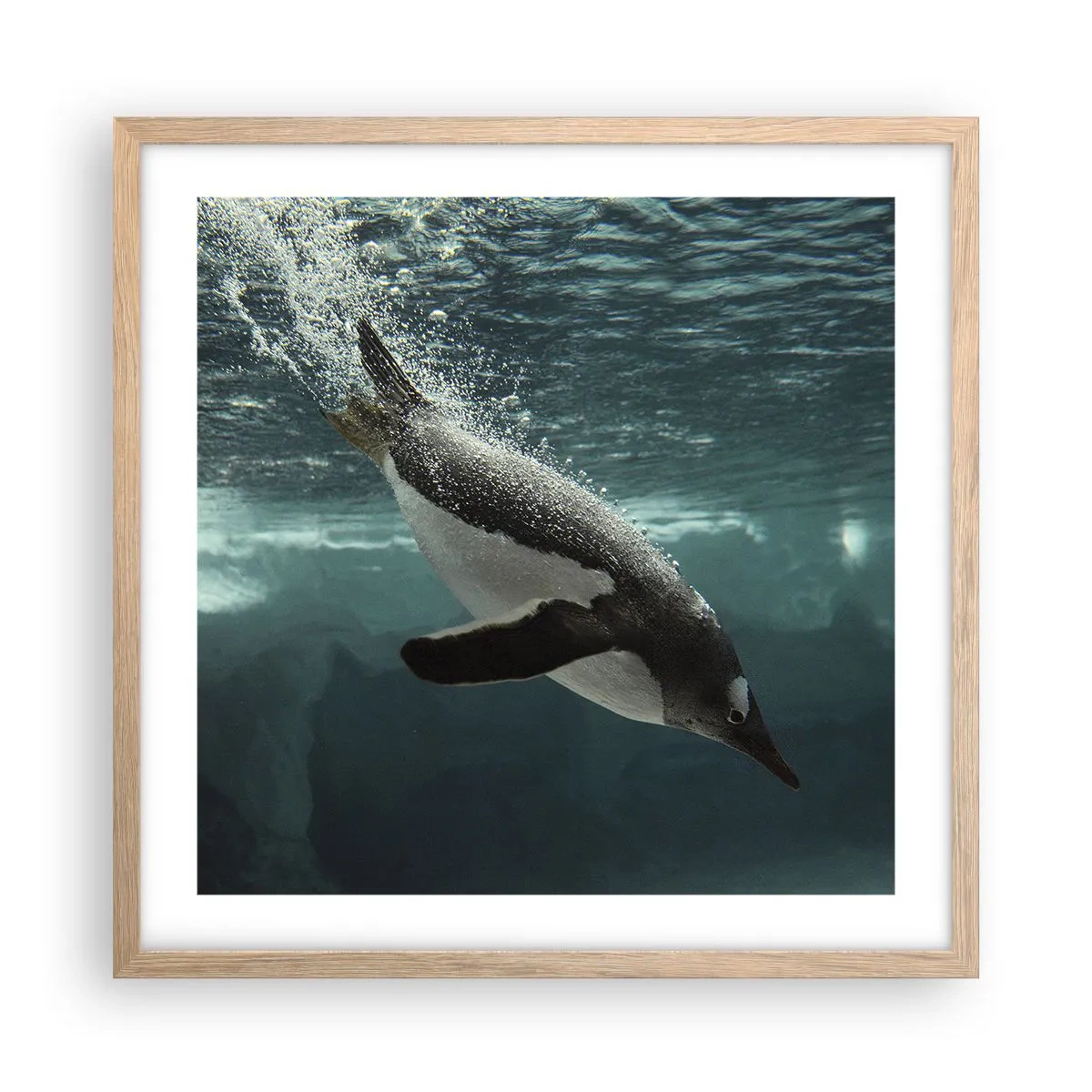 Poszter világos tölgy keretben - Üdv a világomban - 50x50 cm