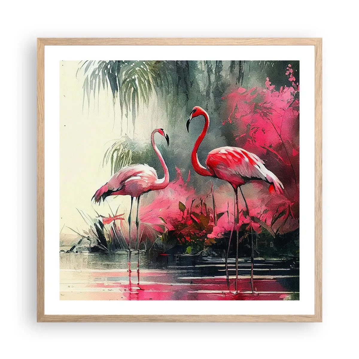 Poszter világos tölgy keretben - Egy lecke a természetes bájról - 60x60 cm