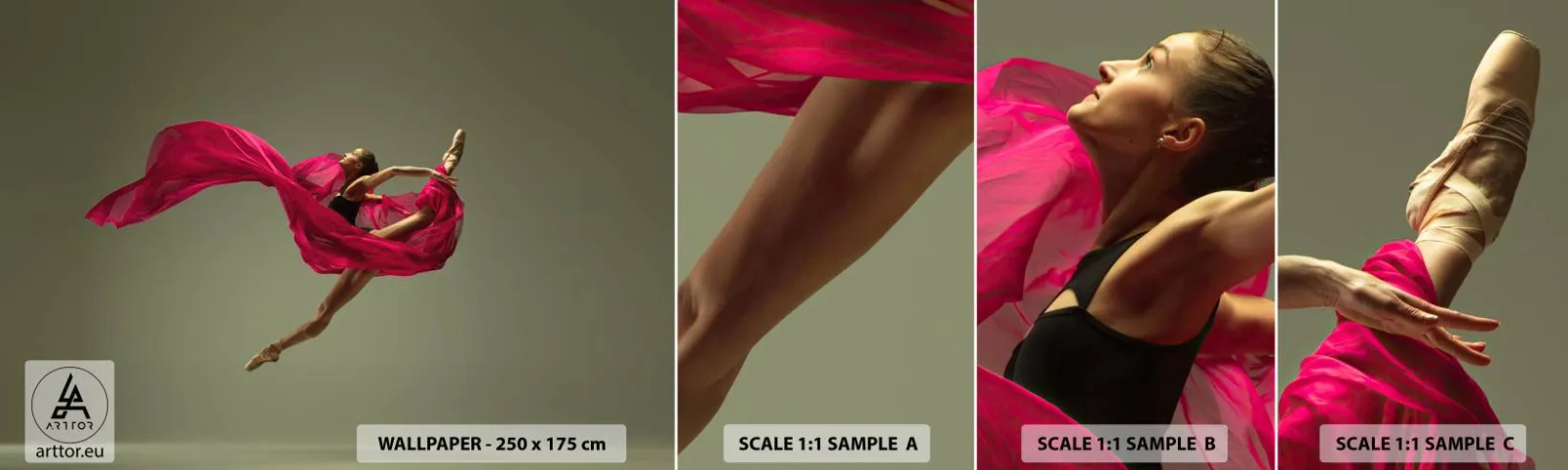 Fotótapéta Minta Öntapadós Deluxe Sticker - Táncoló láng - Táncos, Balerina, Balett - 100x30 cm