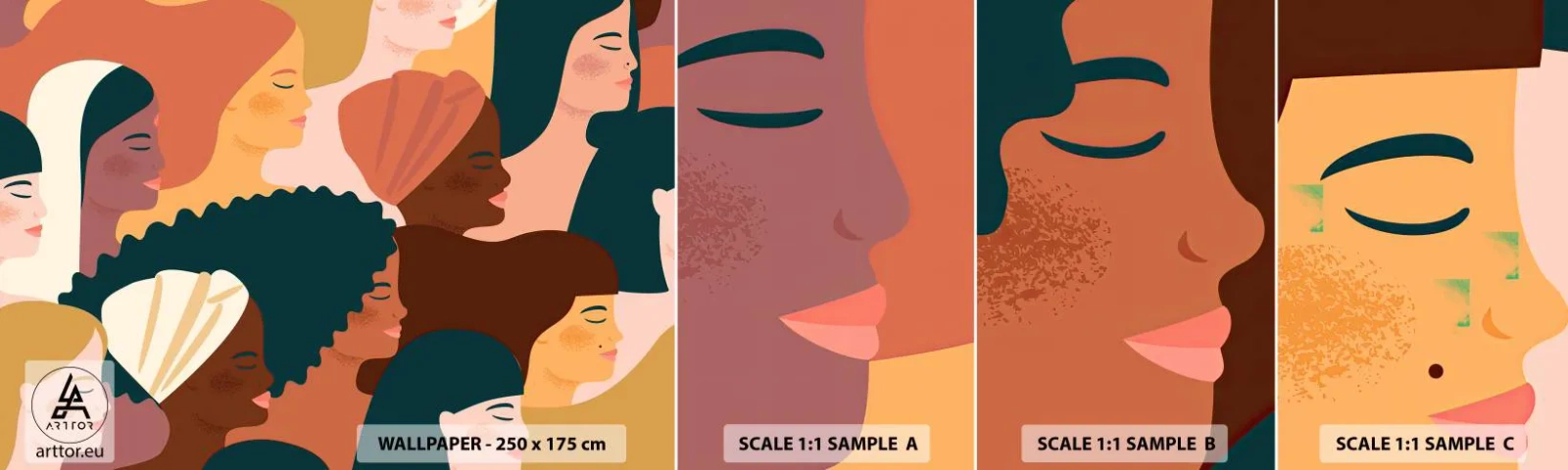 Fotótapéta Minta Standard Eco - Csak a nőiesség - Nő, Modern művészet, Afrika - 100x30 cm