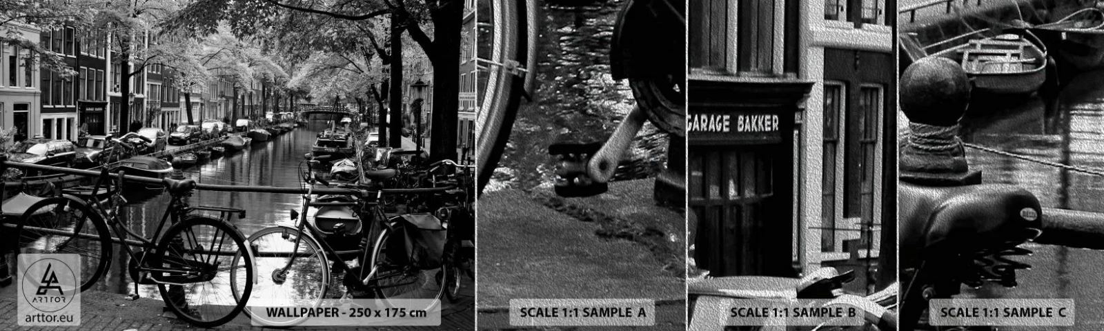 Fotótapéta Minta Premium Sand - Nagyon holland látvány - Amszterdam, Kerékpár, Építészet - 100x30 cm