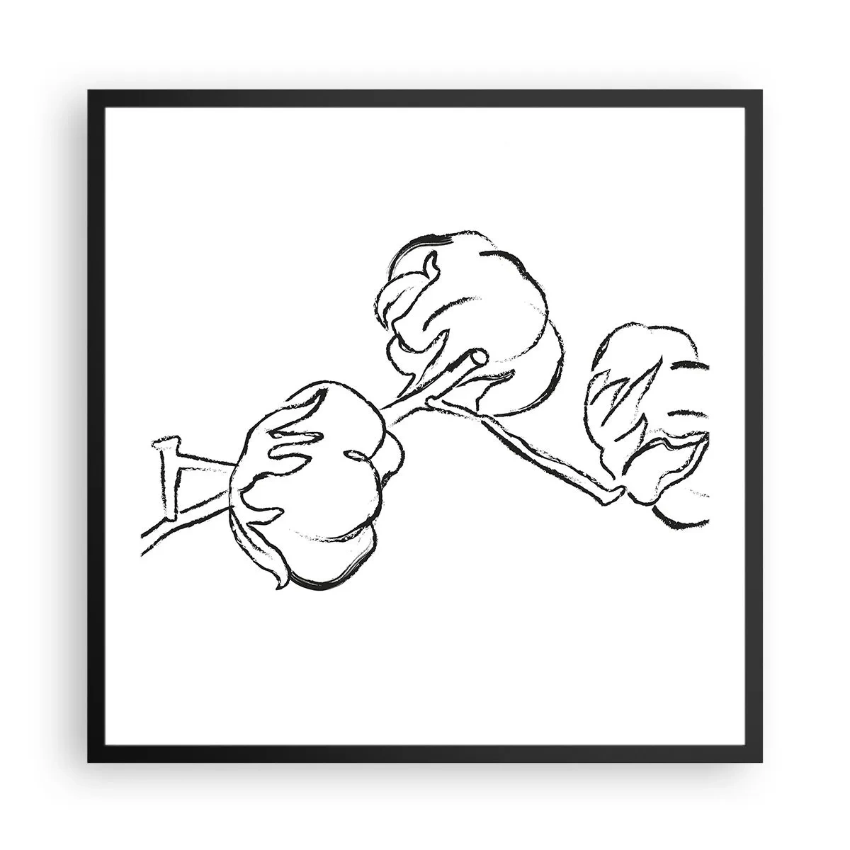 Poszter fehér keretben - Pamut pehely - 60x60 cm