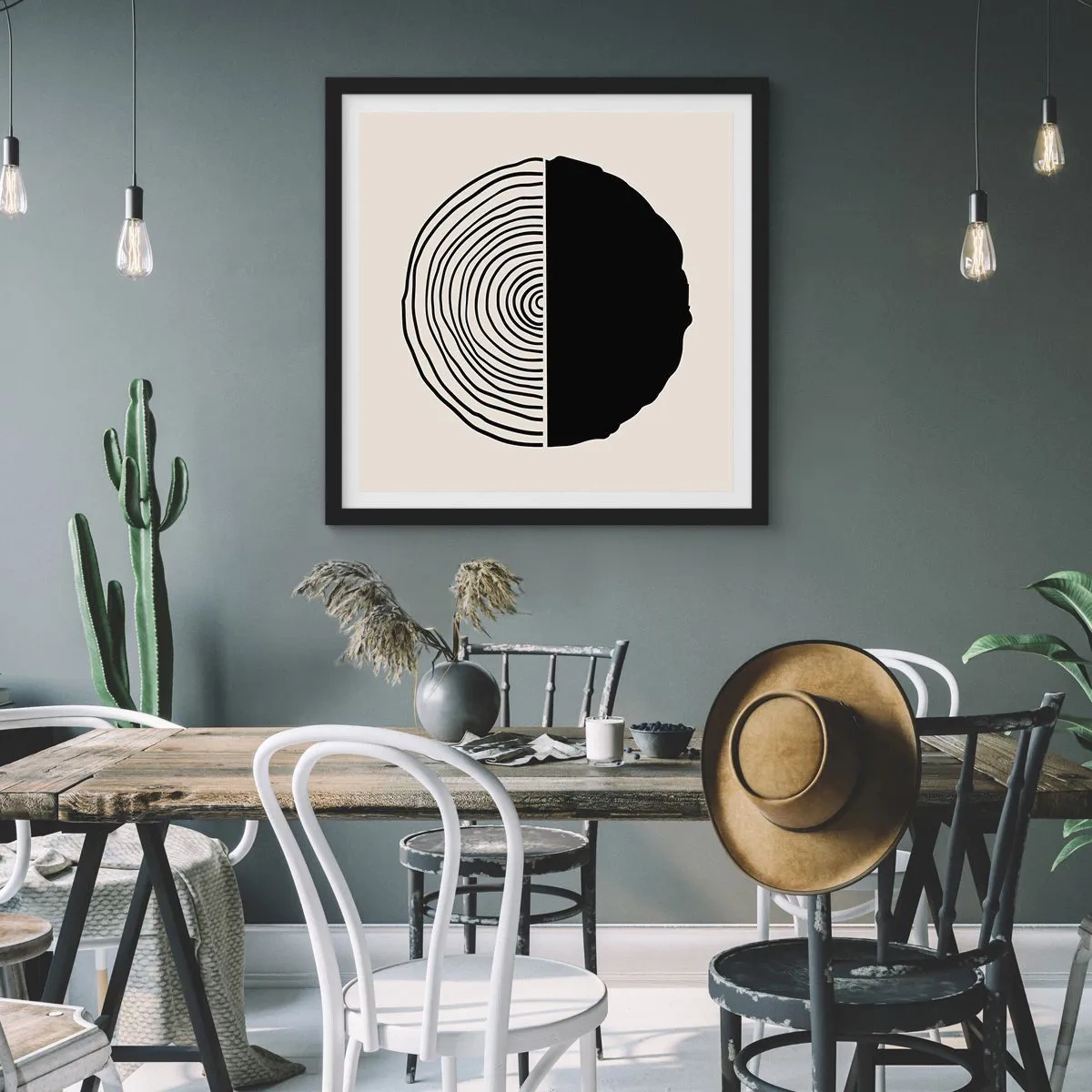 Poszter fehér keretben - Fele fele - 40x40 cm