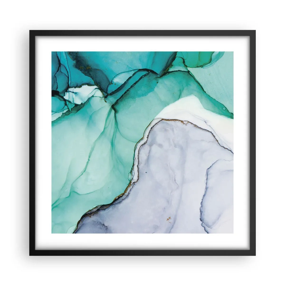 Poszter fehér keretben - Tanulmány türkizben - 50x50 cm