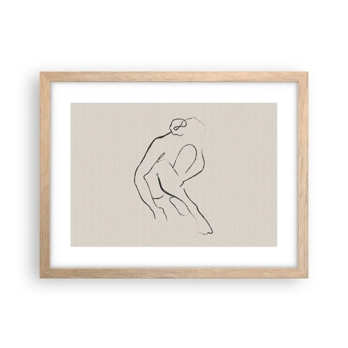 Poszter világos tölgy keretben - Intim vázlat - 40x30 cm