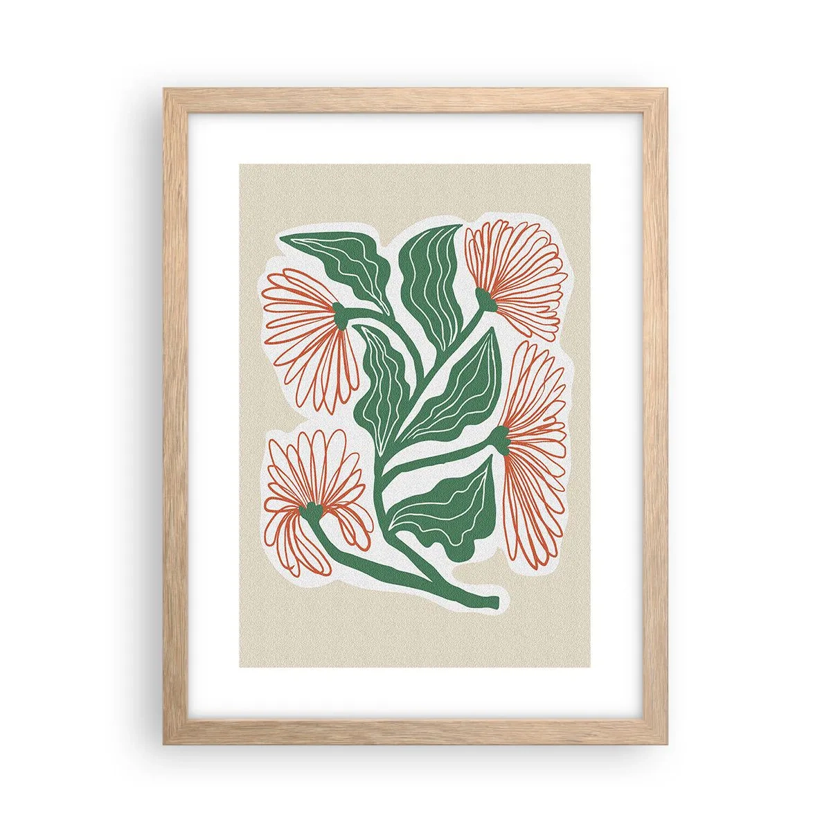 Poszter világos tölgy keretben - Népi és modern - 30x40 cm