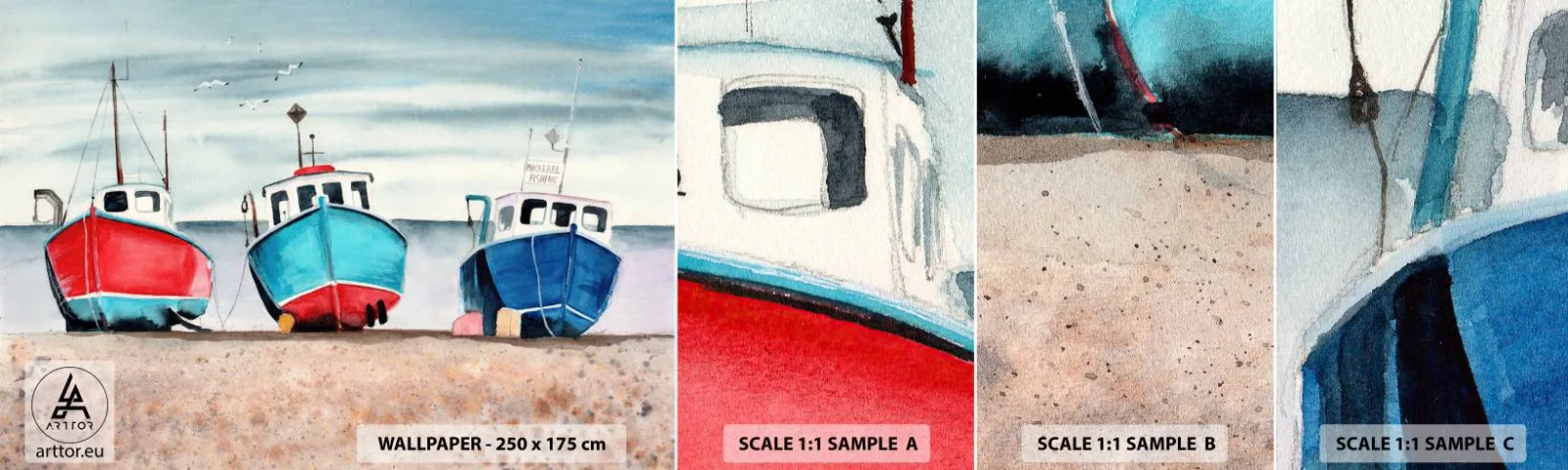 Fotótapéta Minta Standard Eco - Fogásra készen - Tengeri, Tengerpart, Horgászvágók - 100x30 cm